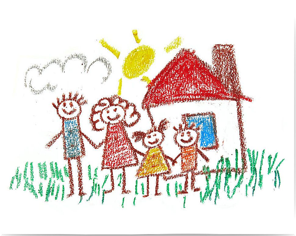 Drawing of a family