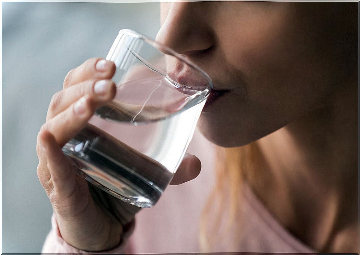 Woman drinking water