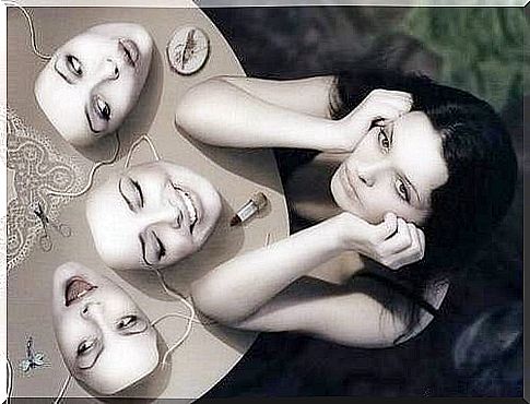 Woman with more than one face