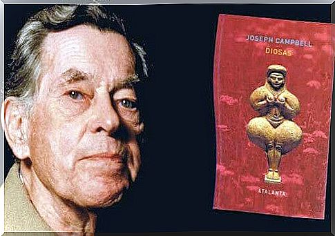 Joseph Campbell with a book 