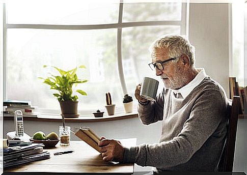 Older man reading