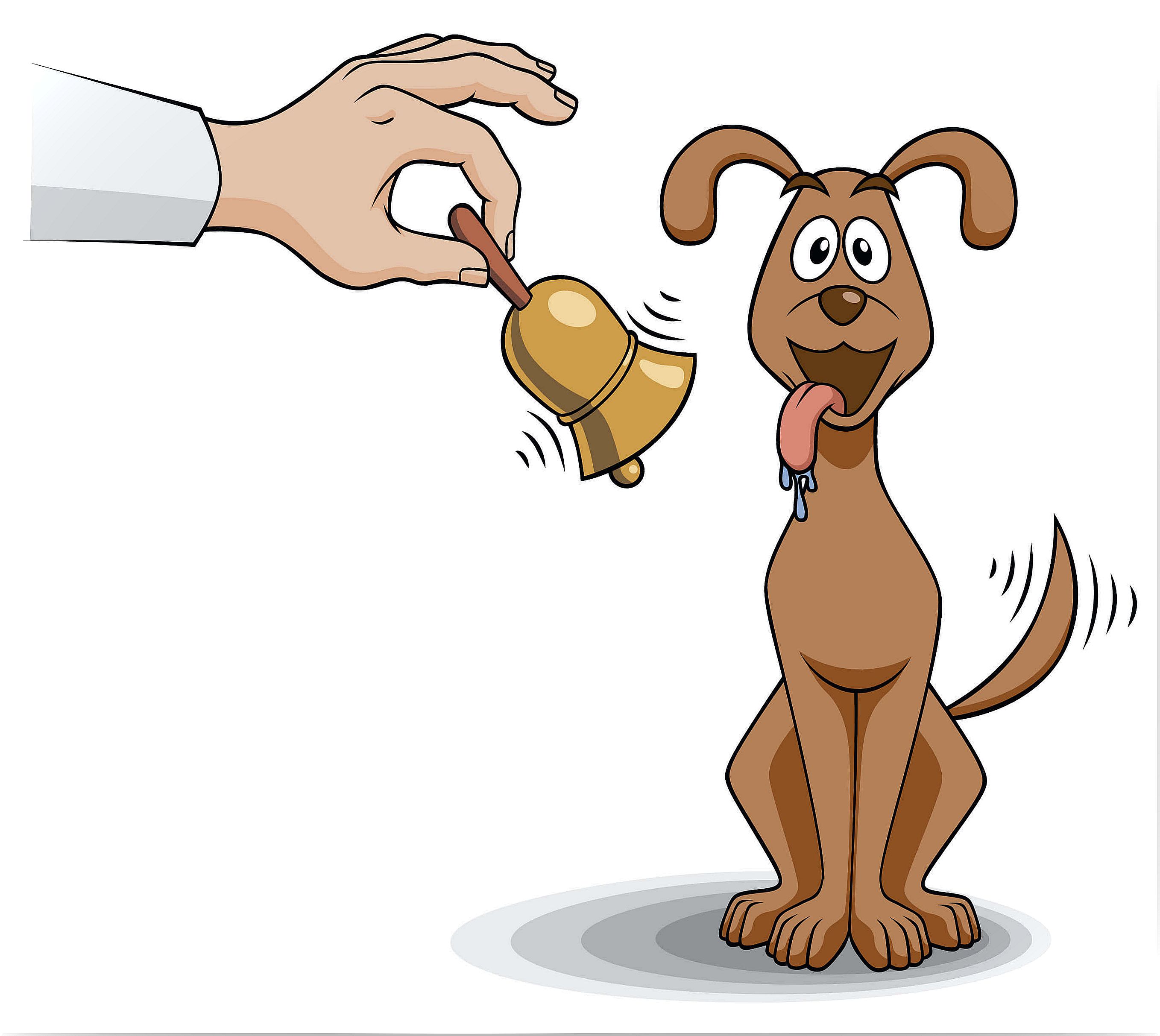 Hand with bell and dog