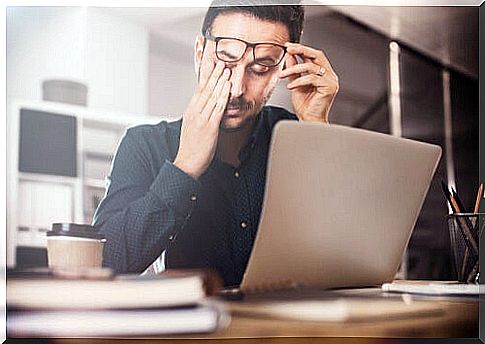 Lazy man in front of the computer representing those days when everything can